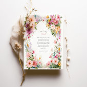 Pastel Watercolor Floral Arch Wedding 招待状