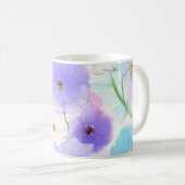 Pastel Watercolor Floral Coffee Mug コーヒーマグカップ (正面右)