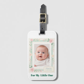 Pastel Watercolor Floral Empty Photo Frame ラゲッジタグ