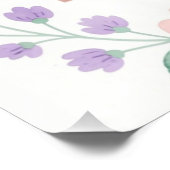 Pastel Watercolor Floral Empty Wavy Frame ポスター (コーナー)