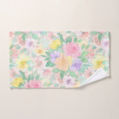 Pastel Watercolor Floral Pattern – Soft Spring  バスタオルセット (ハンドタオル)