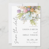 Pastel Watercolor Floral Wedding セーブザデート (正面)