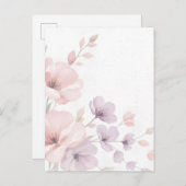 Pastel Watercolor Flowers インビテーションポストカード (正面/裏面)