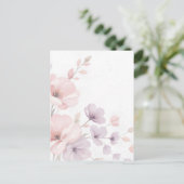 Pastel Watercolor Flowers インビテーションポストカード (スタンド正面)