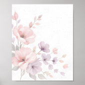 Pastel Watercolor Flowers ポスター (正面)