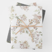 Pastel Watercolor flowers Wrapping Paper of 3 ラッピングペーパーシート (インサイチュ)