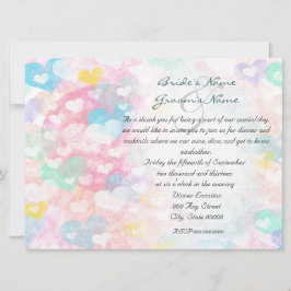 Pastel Watercolor Hearts Rehearsal Dinner Invites 招待状