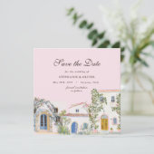 Pastel Watercolor Mediterranean Save The Date (スタンド正面)