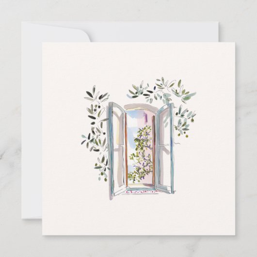 Pastel Watercolor Mediterranean Save The Date (裏面)