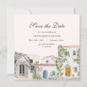 Pastel Watercolor Mediterranean Save The Date (正面)