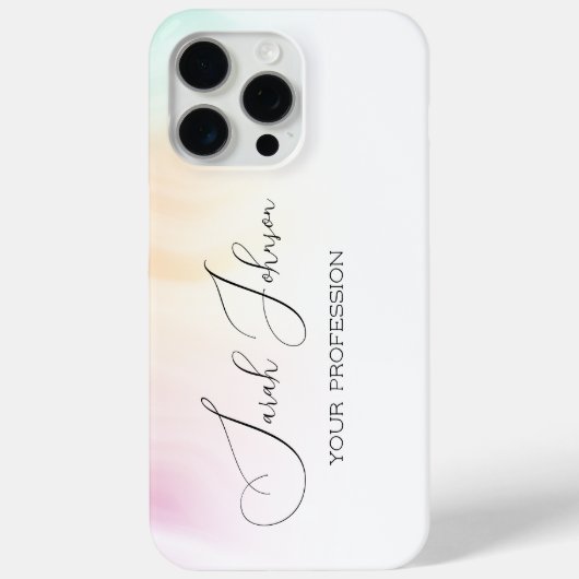 Pastel Watercolor Personalized iPhone Case Case-Mate iPhoneケース (裏面)