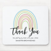 Pastel watercolor rainbow teacher thank you マウスパッド (正面)