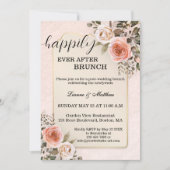 Pastel Watercolor Roses Wedding Brunch 招待状 (正面)