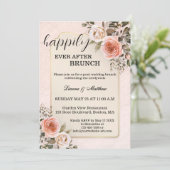 Pastel Watercolor Roses Wedding Brunch 招待状 (スタンド正面)