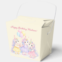 Pastel Watercolor Unicorn Girls Birthday フェイバーボックス