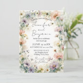 Pastel Watercolor Wildflower Botanical Wedding 招待状 (スタンド正面)