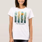PASTEL WATERCOLOR WILDFLOWER BRUSHSTROKES Tシャツ (正面)