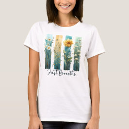 PASTEL WATERCOLOR WILDFLOWER BRUSHSTROKES Tシャツ