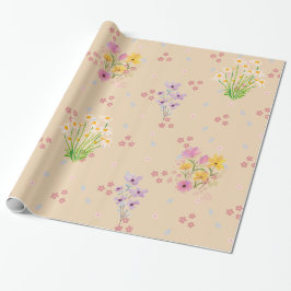 Pastel Watercolor Wildflower Wrapping Paper ラッピングペーパー