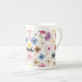 Pastel Watercolour Floral  ボーンチャイナマグカップ (正面右)