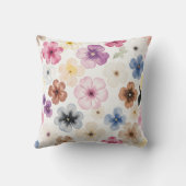 Pastel Watercolour Floral Cushion クッション (裏面)