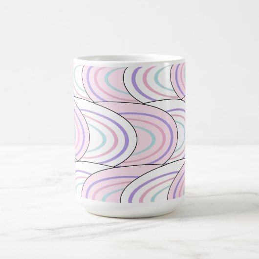 Pastel Wave Abstract Pattern Coffee Mug コーヒーマグカップ (中央)