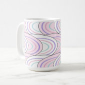 Pastel Wave Abstract Pattern Coffee Mug コーヒーマグカップ (正面左)