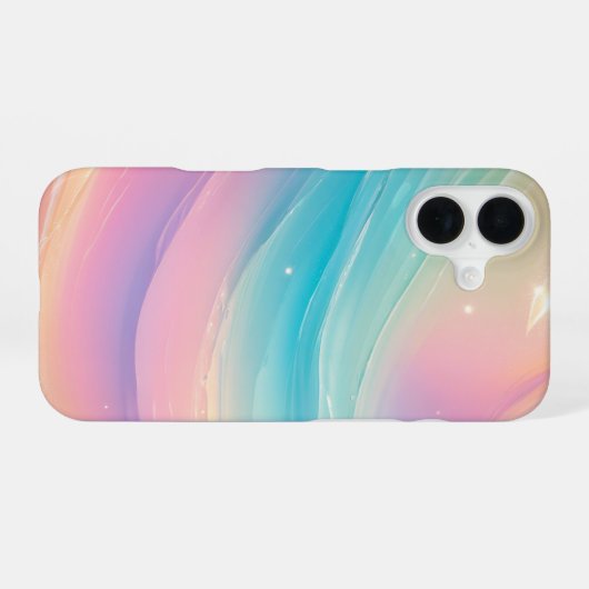 Pastel Wave - Dreamy Gradient Phone Case iPhone 16ケース (裏面横)