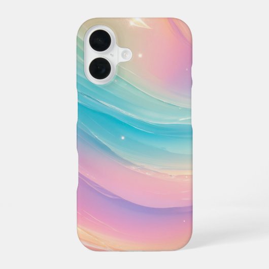 Pastel Wave - Dreamy Gradient Phone Case iPhone 16ケース (裏面)