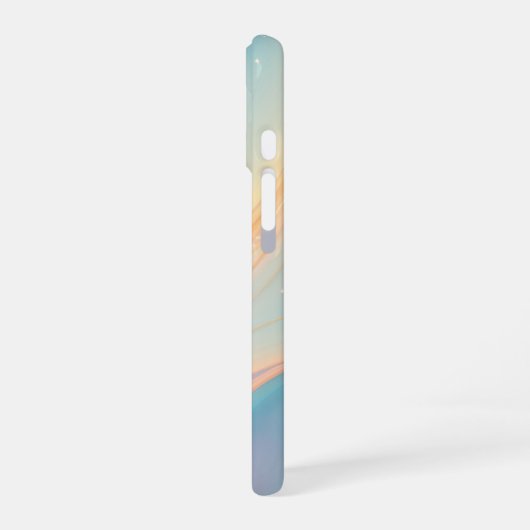 Pastel Waves Dreamy Gradient Art Phone Case iPhone 16ケース (左側面)