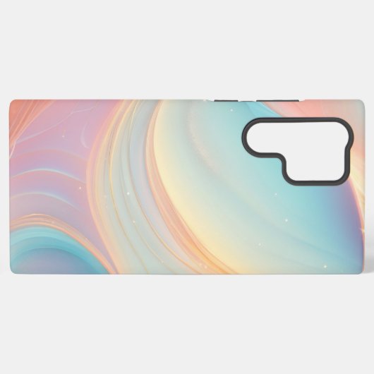 Pastel Waves Dreamy Gradient Art Phone Case Samsung Galaxyケース (裏面横)