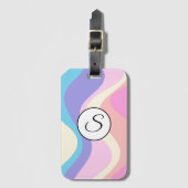 Pastel Wavy Pattern Background ラゲッジタグ (正面縦)