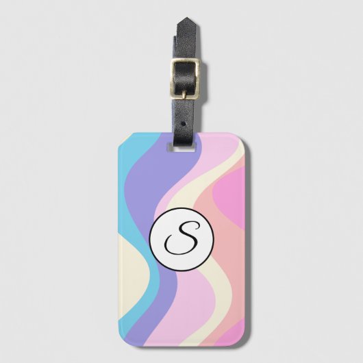 Pastel Wavy Pattern Background ラゲッジタグ (正面縦)