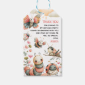 Pastel Whimsical Bugs Kids' Birthday Thank You ギフトタグ (正面)