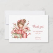 Pastel Whimsical Cute Fairy 7th Birthday Thank You サンキューカード (正面)