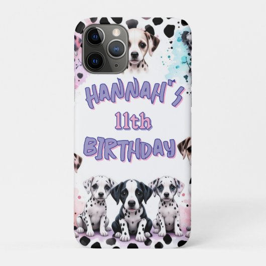 Pastel Whimsical Dalmatian Birthday Party Case-Mate iPhoneケース (裏)