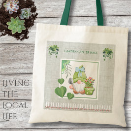 Pastel Whimsical Green Gnome Gardening Tote Bag トートバッグ