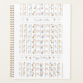 Pastel White Animal Themed Sequential Lions Rabbit プランナー手帳