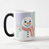 Pastel White Snowman Morphing Mug モーフィングマグカップ (左)