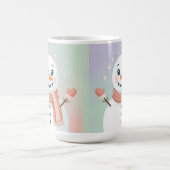 Pastel White Snowman Morphing Mug モーフィングマグカップ (中央)
