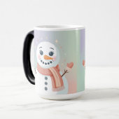 Pastel White Snowman Morphing Mug モーフィングマグカップ (正面左)