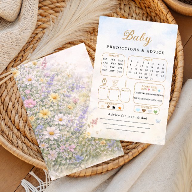 Pastel Wildflower Baby Predictions Advice Card (クリエイターアップロード済み)