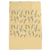 Pastel Wildflower Botanical Gift Bag ミディアムペーパーバッグ (裏面)