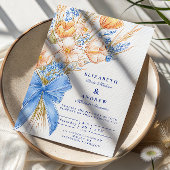 Pastel Wildflower Bow Wedding 招待状