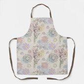 Pastel Wildflower Collage – Chic Floral Geometric  エプロン (正面)