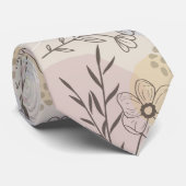 Pastel Wildflower Collage – Chic Floral Geometric  ネクタイ (ロール)