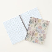 Pastel Wildflower Collage – Chic Floral Geometric ノートブック (内部)