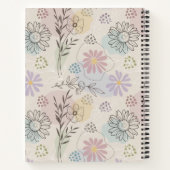 Pastel Wildflower Collage – Chic Floral Geometric ノートブック (裏面)