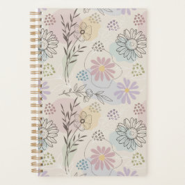 Pastel Wildflower Collage – Chic Floral Geometric  プランナー手帳