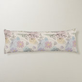 Pastel Wildflower Collage – Chic Floral Geometric ボディピロー (裏面)